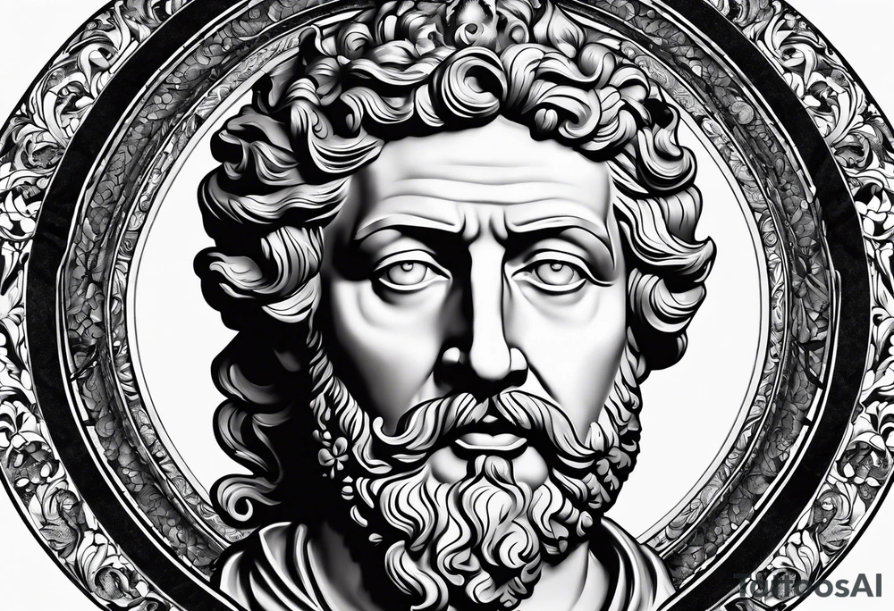 The Face of marcus aurelius with the lower left half missing tattoo idea