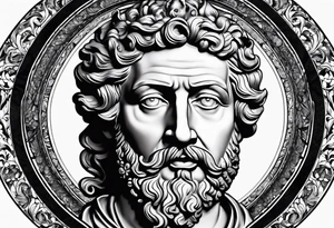 The Face of marcus aurelius with the lower left half missing tattoo idea