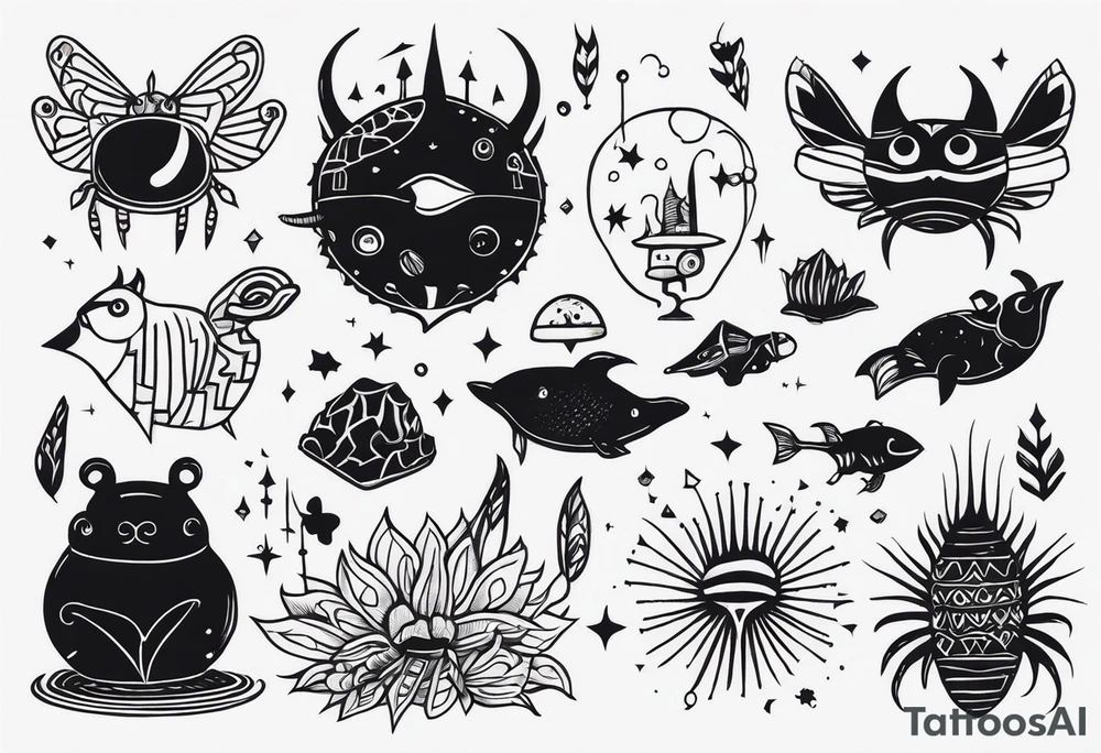 Tiny, weird, underground, creatures tattoo idea