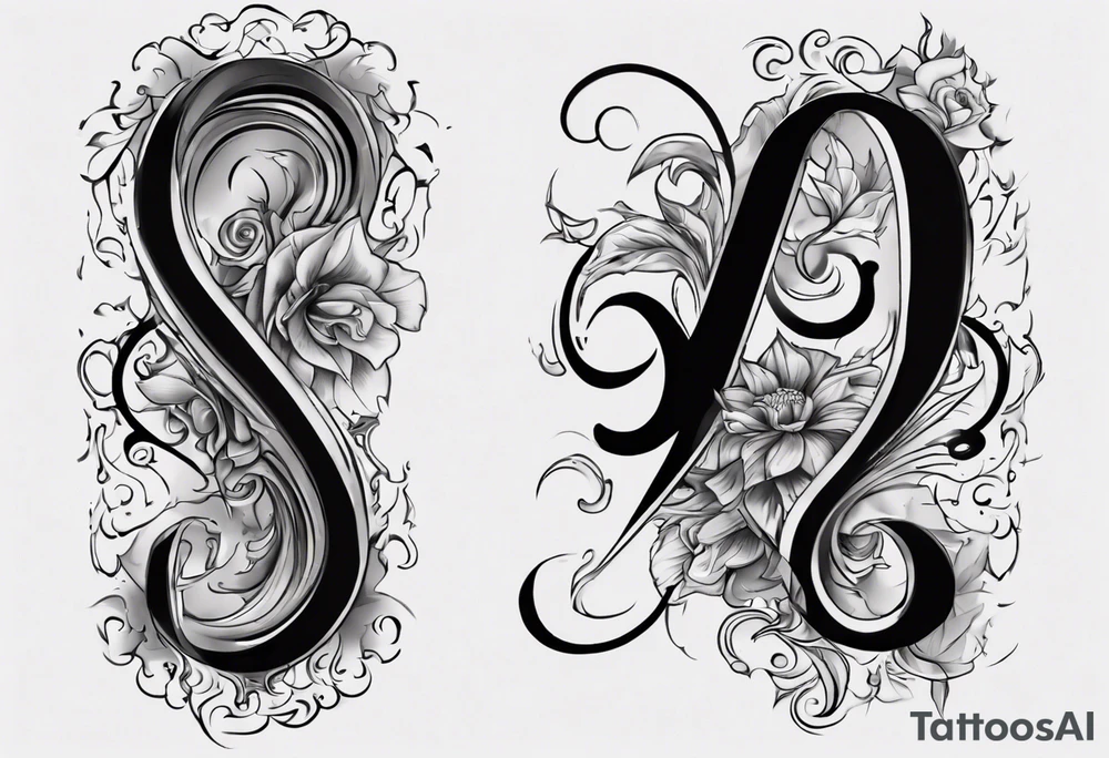 number 9 right side up and upside down connected tattoo black and grey on inside forearm 9:16 aspect ratio tattoo idea