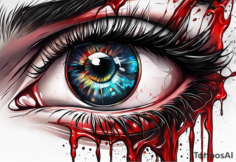 Bleeding Alucard eye tattoo idea