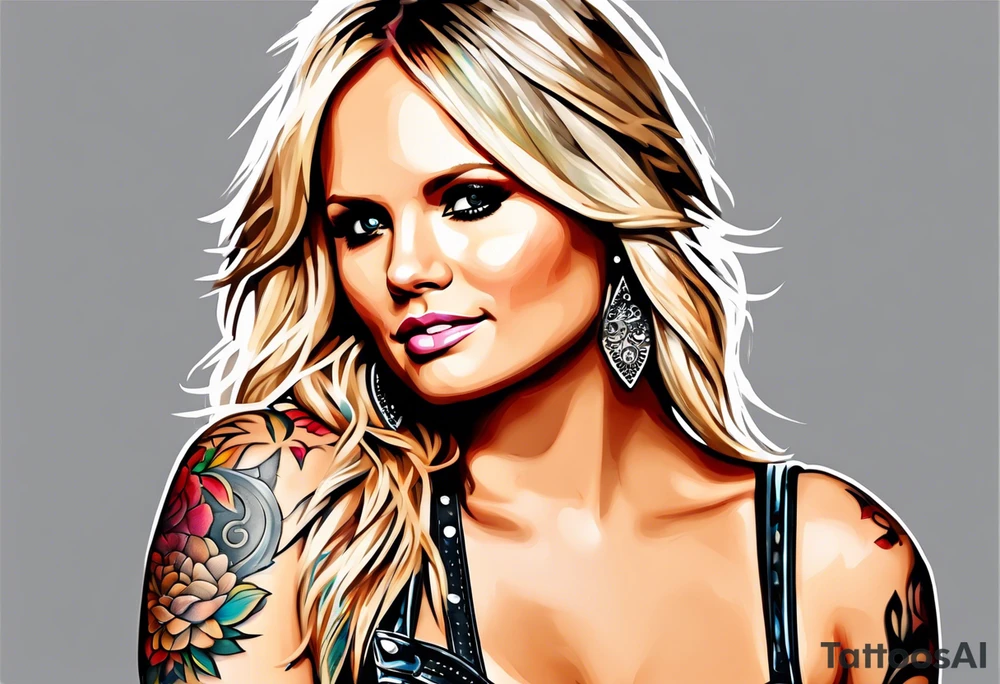 Miranda lambert with guitar tattoo idea