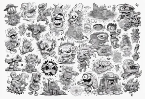 1990 nickelodeon theme montage tattoo idea