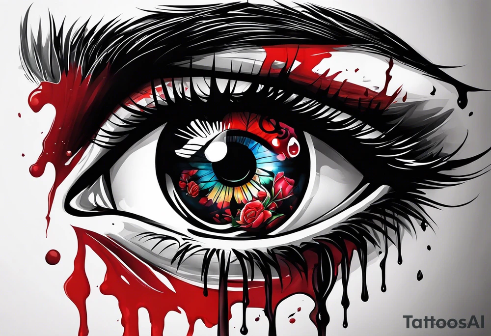 Alucards bleeding eye tattoo idea