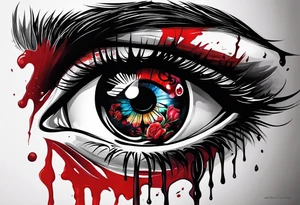 Alucards bleeding eye tattoo idea