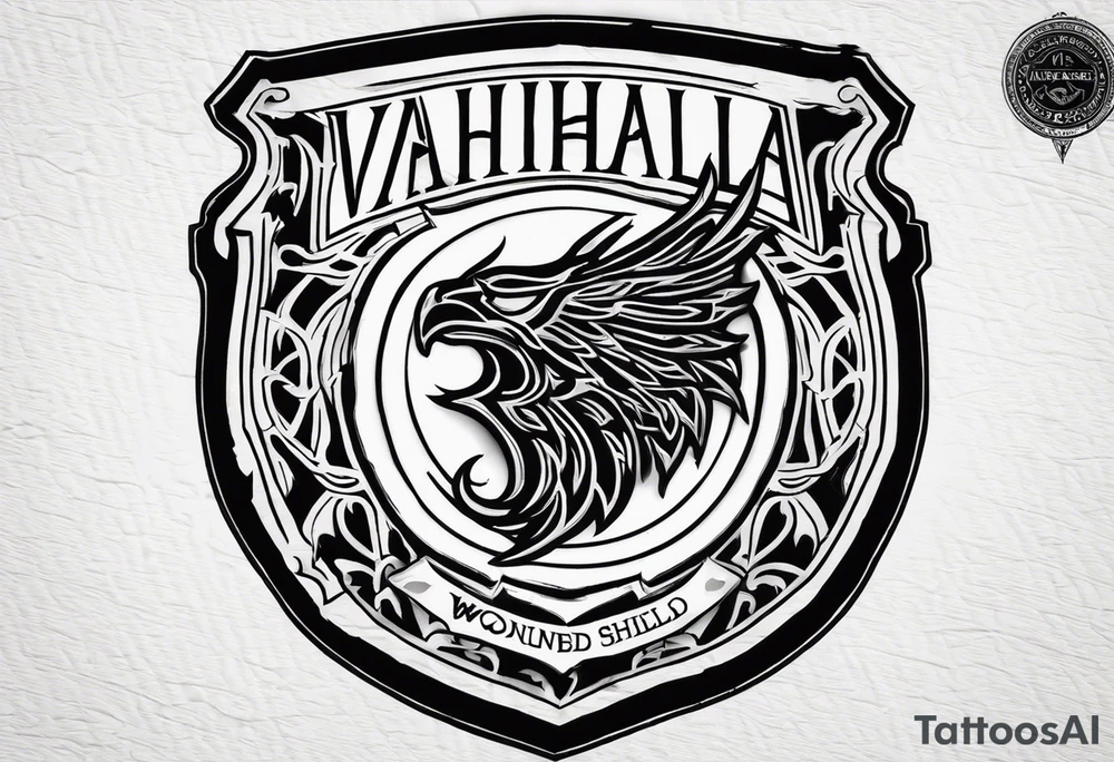valhalla wounded shield tattoo idea