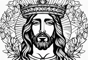 jesus rose crown tattoo idea
