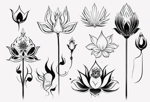 Lotus flower with phoenix tattoo idea