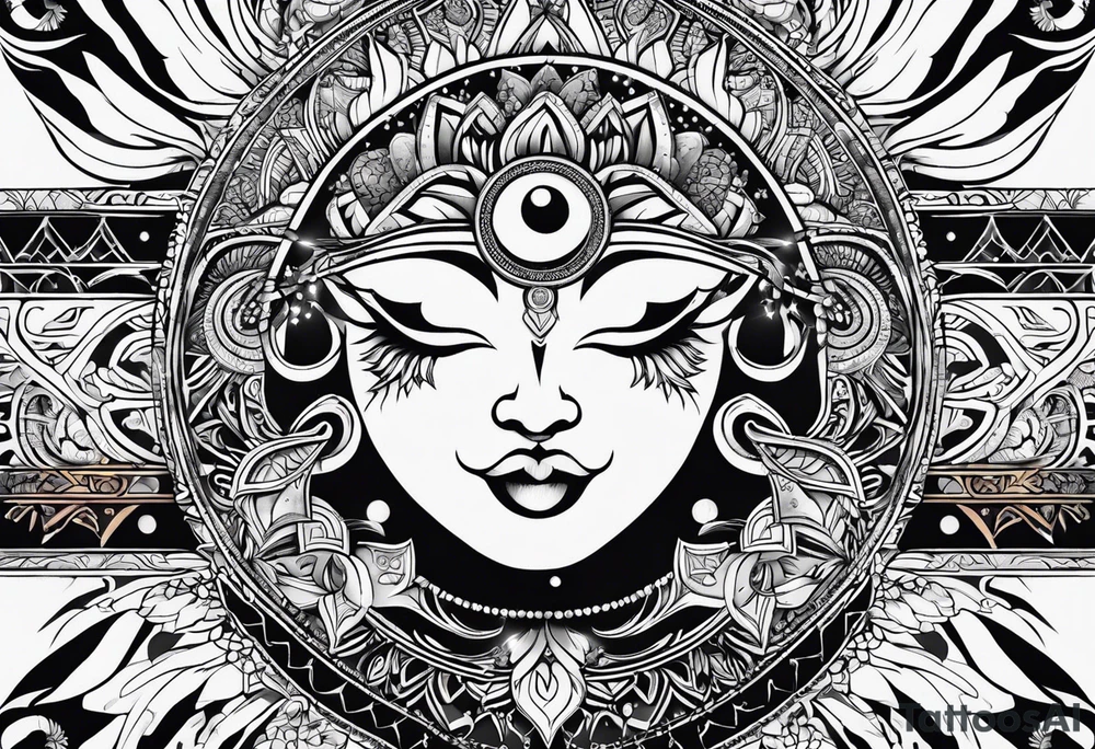 Sun and moon tattoo idea