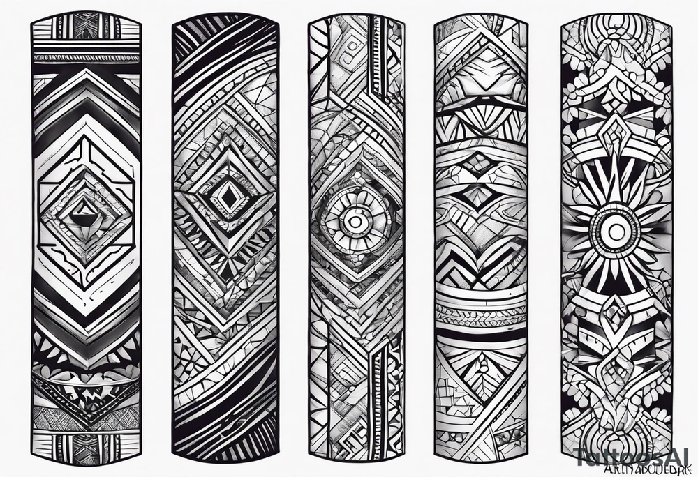 african, arm sleeve tattoo idea