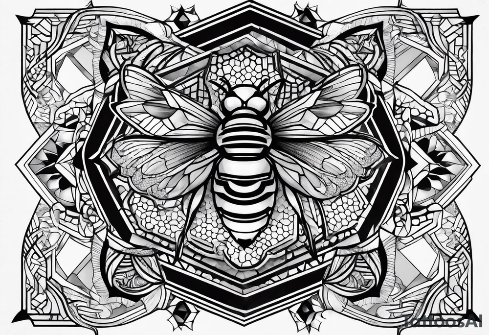 honey comb sleeve tattoo idea