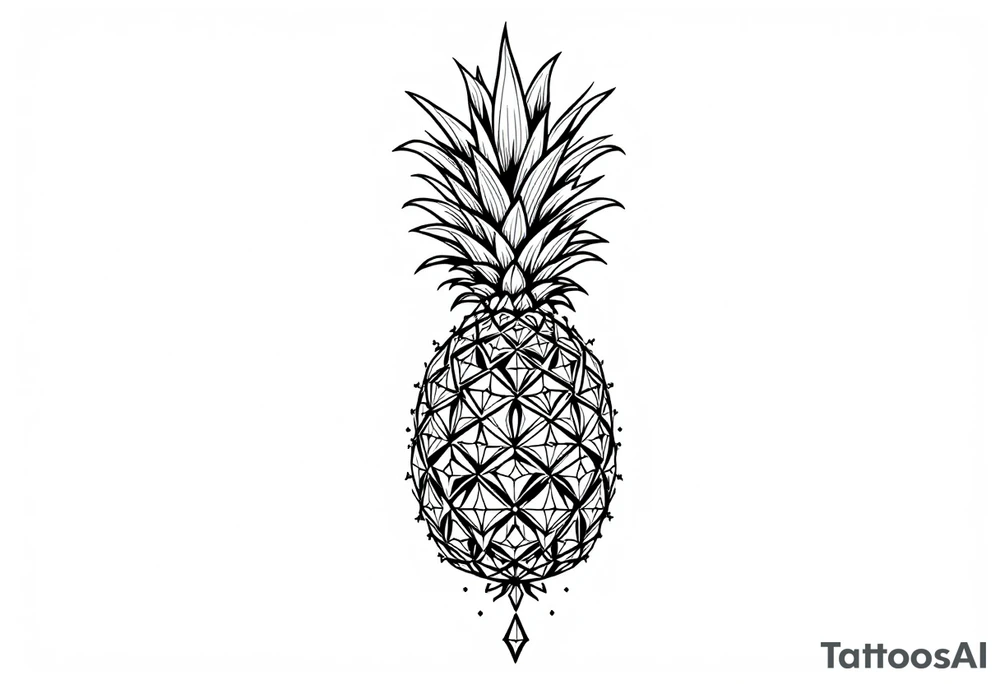 pineapple with diamonds and magestic, crown, pubic, vagina, anus, tattoo idea
