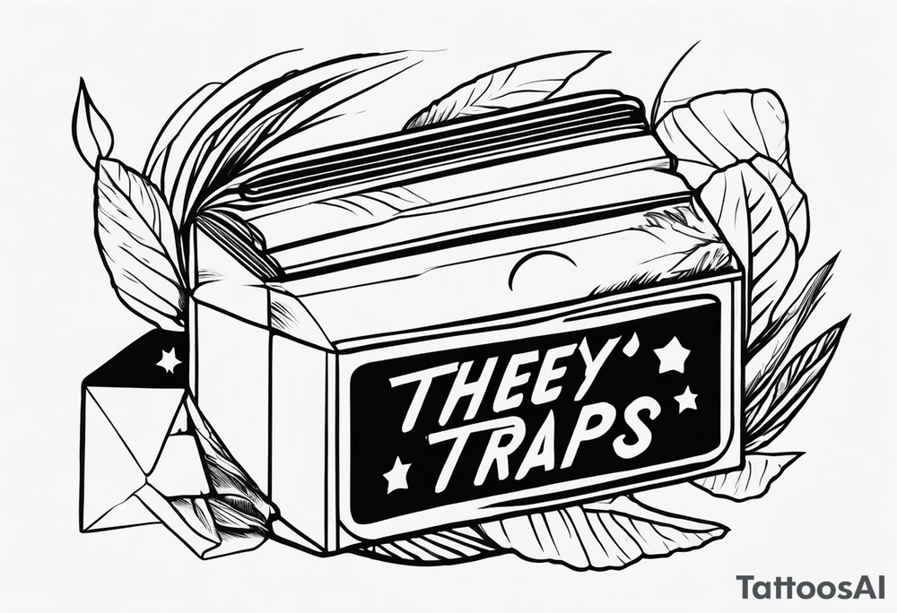 A tattoo reading "they're all traps" with an italic style tattoo idea