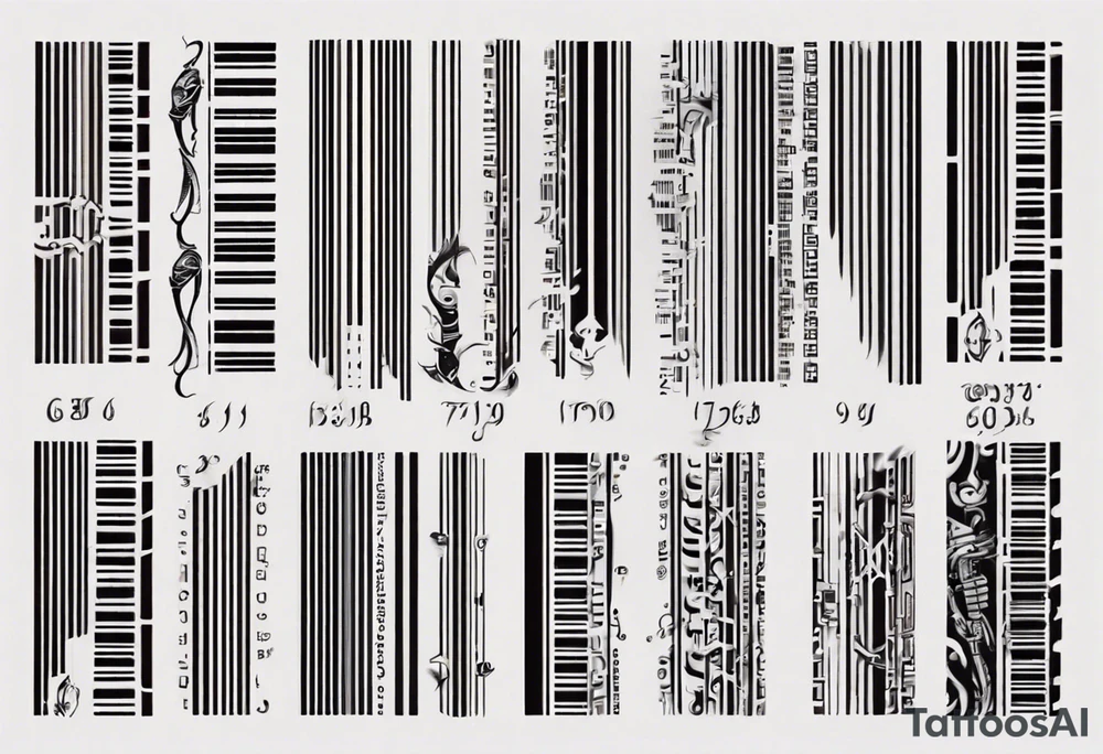 Hebrew Bar code tattoo tattoo idea