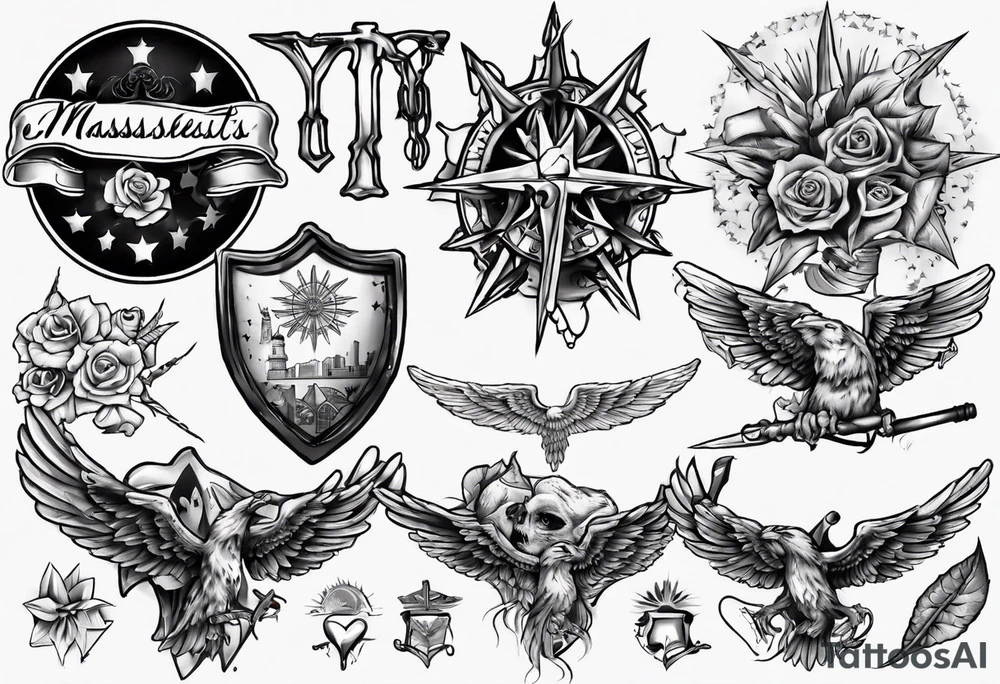 Massachusetts pride colors tattoo idea