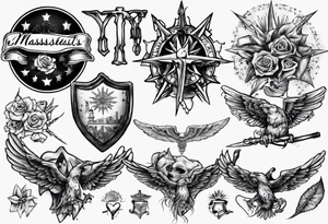 Massachusetts pride colors tattoo idea