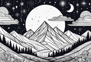 Winter night sky tattoo idea