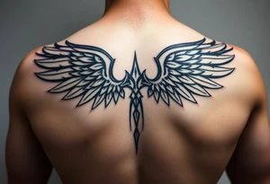 Angel wings in blood tattoo idea