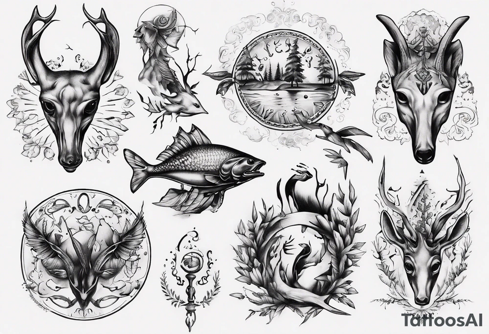 reh und forelle tattoo idea