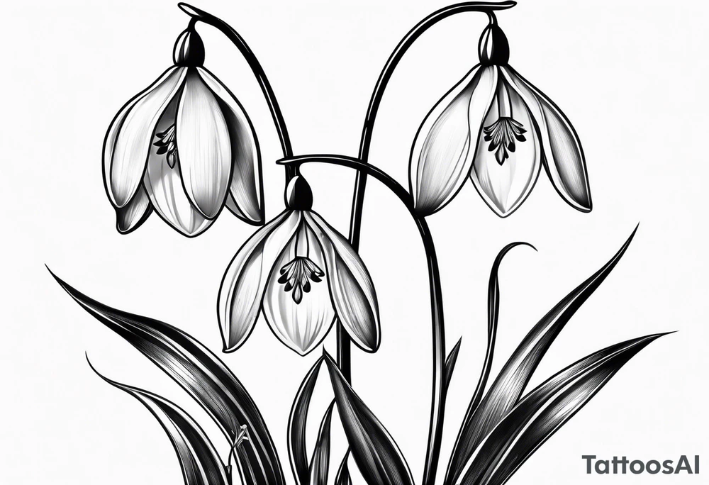 Snowdrop flower tattoo idea