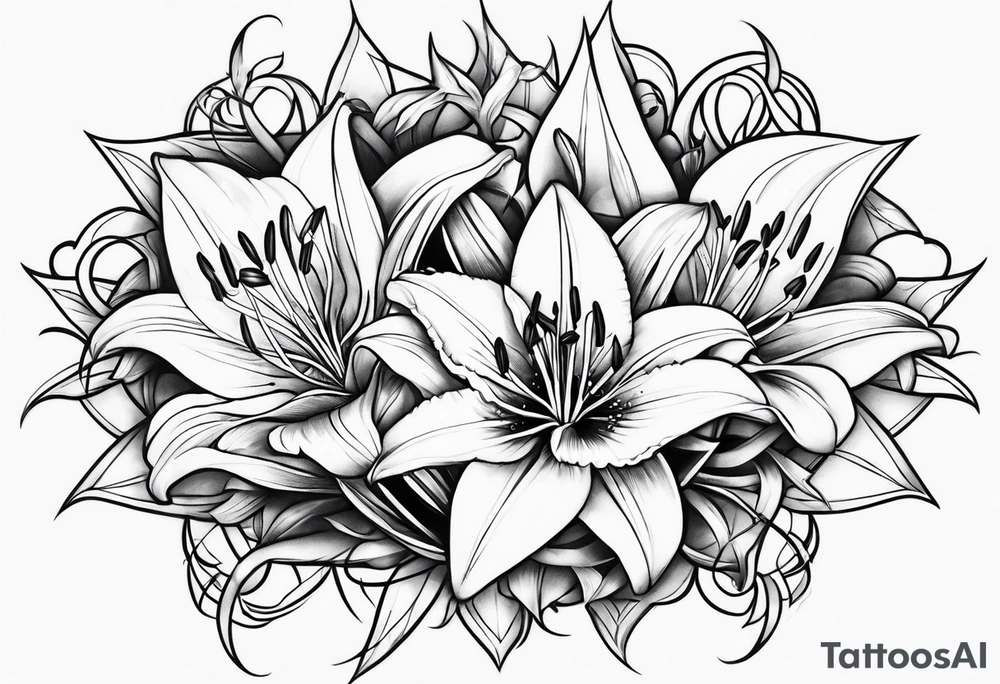 Lily with thorns tattoo idea