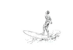 silver surfer on his board looking over in deep thought as he is in the sky tattoo idea