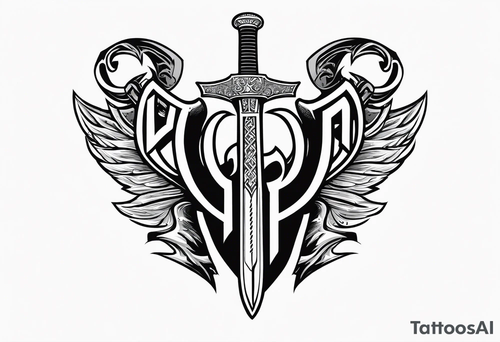 Valhalla  warrior soldier  Sword axe tattoo idea
