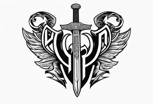 Valhalla  warrior soldier  Sword axe tattoo idea