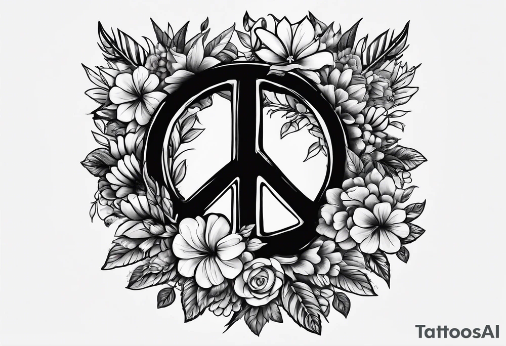 Anti war tattoo. Morphed. No peace sign, violence, flowers, rifles. No peace sign!!!! tattoo idea