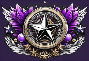 Build tattoo with actual silver star, purple heart and world war  1 medals, including patriotism tattoo idea