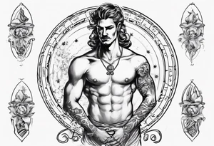 The Zodiac sign Aquarius in Human male form . tattoo idea