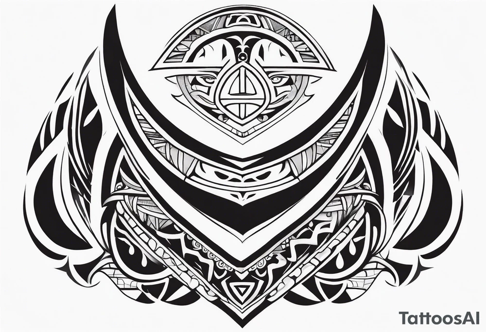 Polynesian neck to chin tattoo tattoo idea