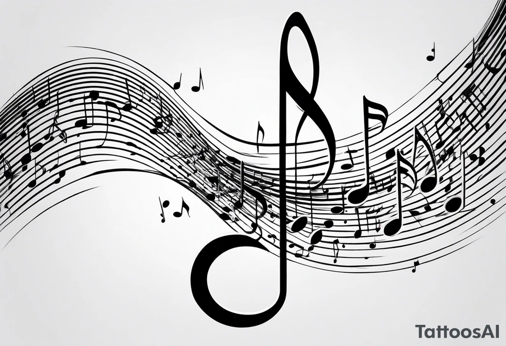 Simple, musical notes, in the shape of l and r tattoo idea