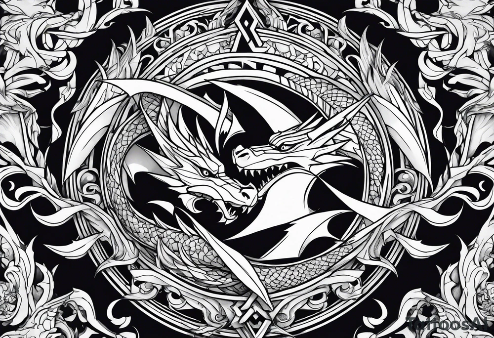 roaring dragons tattoo idea
