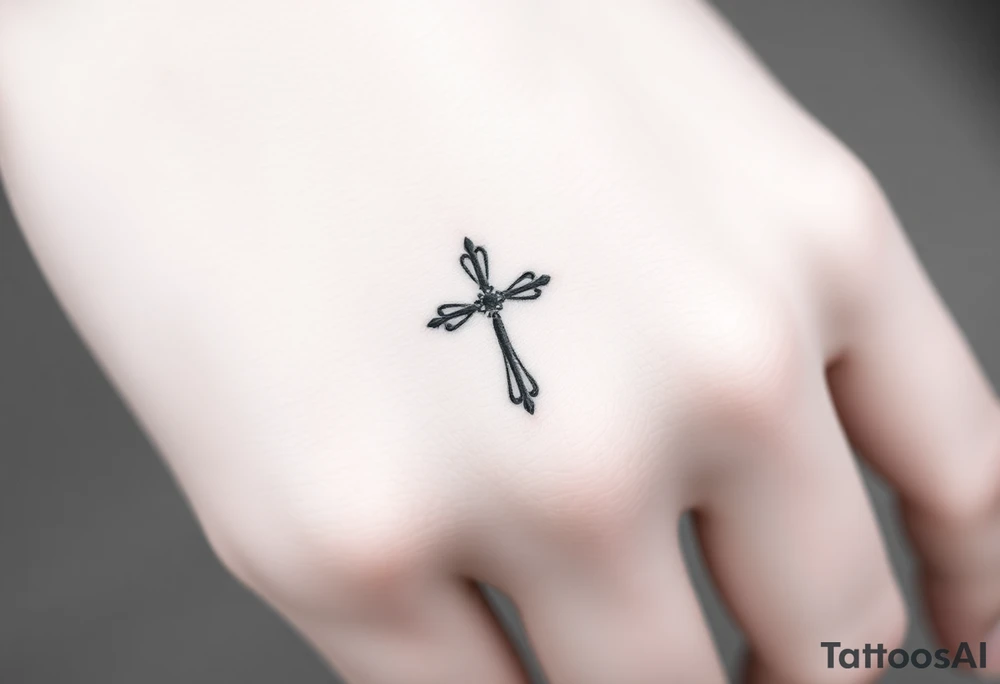 Small cross tattoo idea