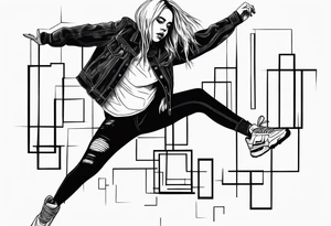 Billie eilish jumping out of a stage tattoo idea