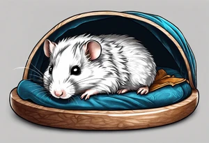 A hamster sleeping in his bed tattoo idea