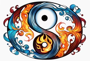 Fire and Water yin yang tattoo idea