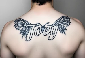 Ornamental tattoo with the name Joey incorporated into the linework, give it some bugs and make it a stencil for my leg tattoo idea