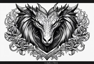 Realistic heart with a dragon tattoo idea