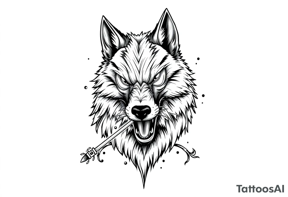 Big bad wolf blowing kisses tattoo idea