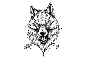 Big bad wolf blowing kisses tattoo idea