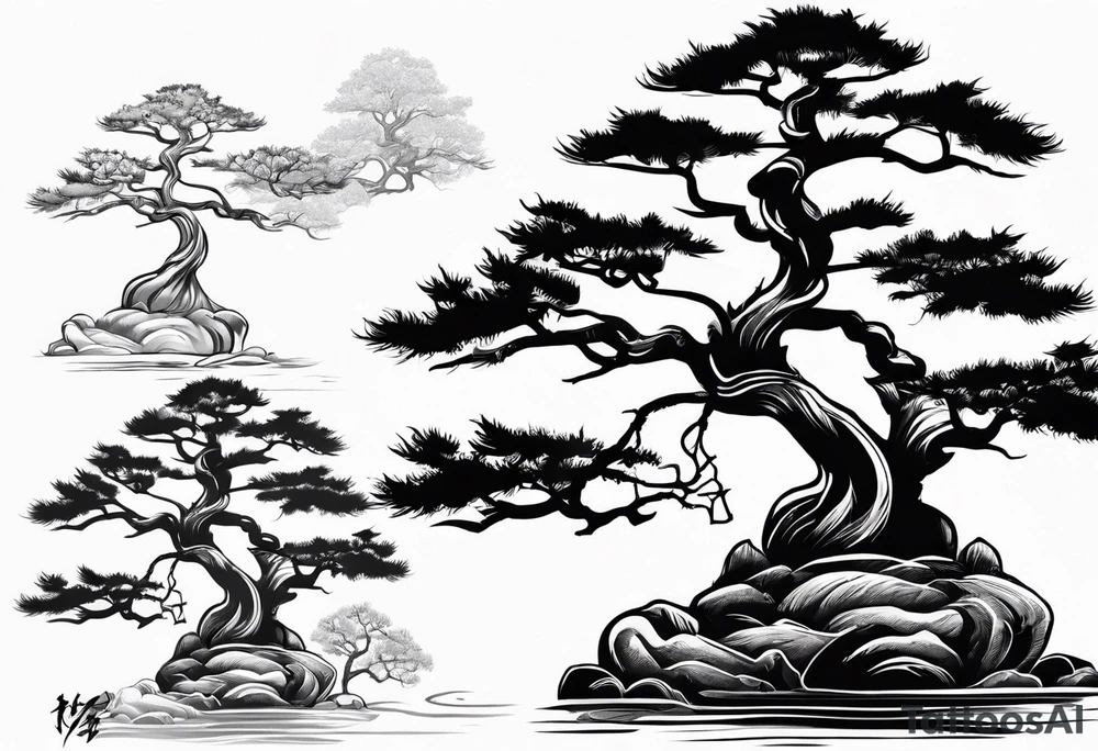 Bonsai tree and samurai tattoo idea