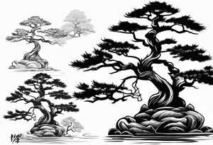 Bonsai tree and samurai tattoo idea