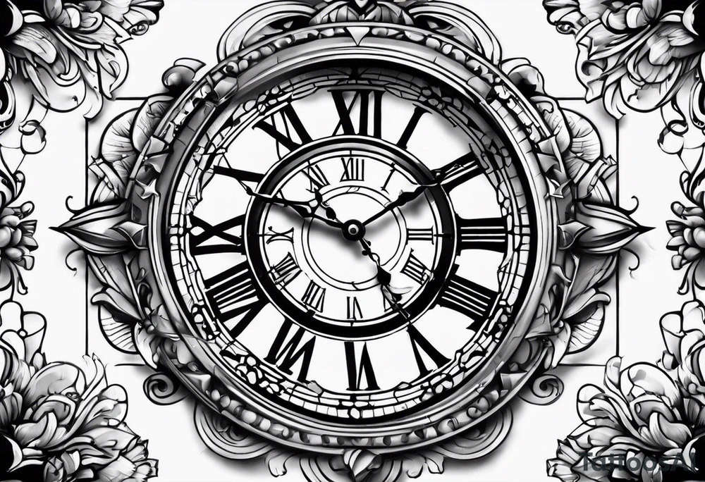 old school clock
 deconstructed tattoo idea