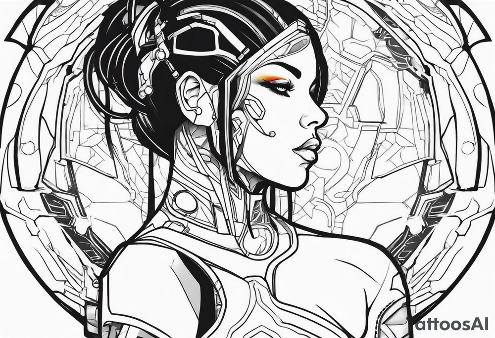 cyborg girl tattoo idea