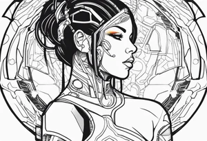 cyborg girl tattoo idea