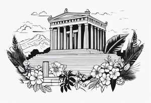 athens inspired, preferably a cariathyd, a mix with column tattoo idea