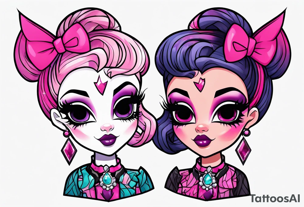 Clawd and Draculaura monster high tattoo idea