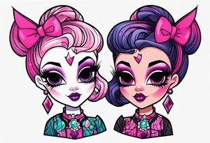 Clawd and Draculaura monster high tattoo idea